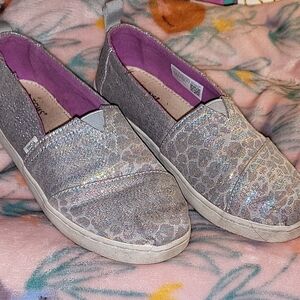 Toms Silver Glitter Slip-On Sneakers